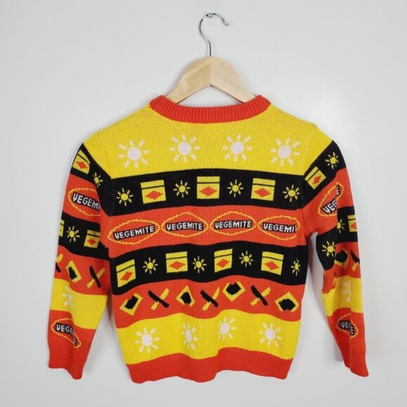 Vegemite Novelty Rare Kids Fair Isle Quirky Pop Culture Sweater 12 - Picture 3 of 9